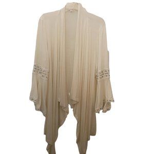 New White asymmetrical duster open lightweight cardigan bell sleeve sz 1X
